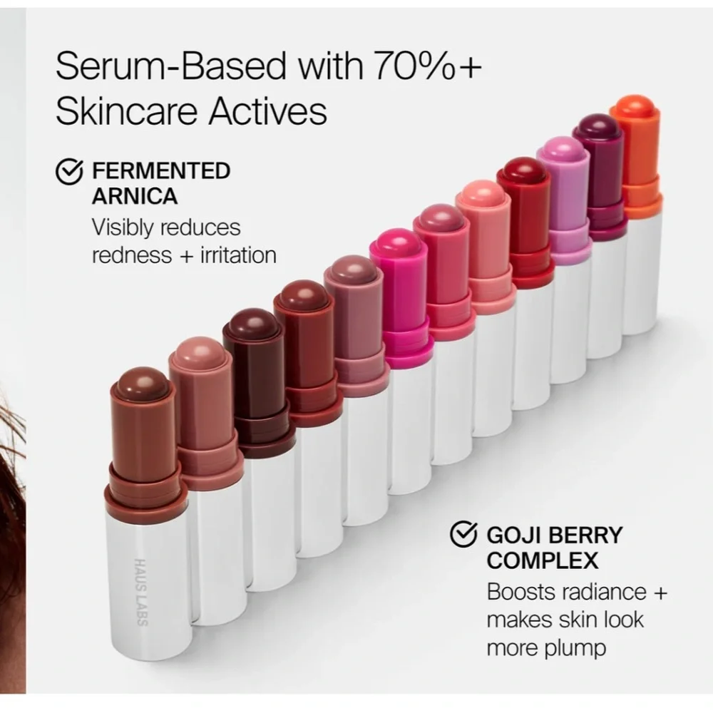 Haus Labs Color Fuse Glassy Blush Balm stick in Glassy Lilac, Pitaya or Rosette